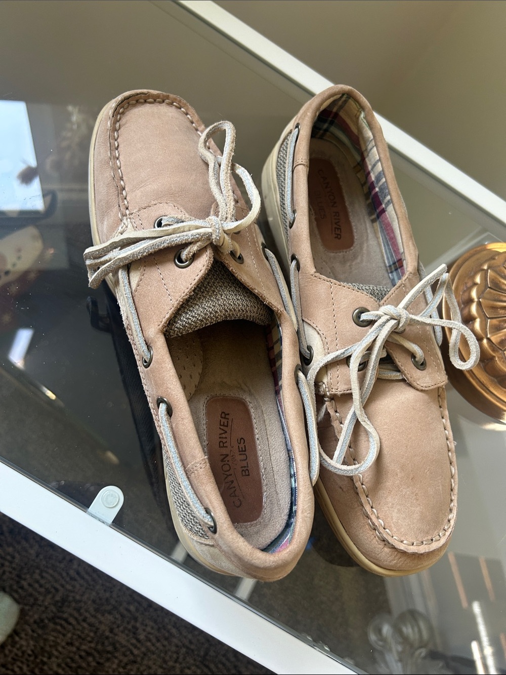 Canyon River Blues Tan Suede Women’s Lace-Up Boat Sneakers